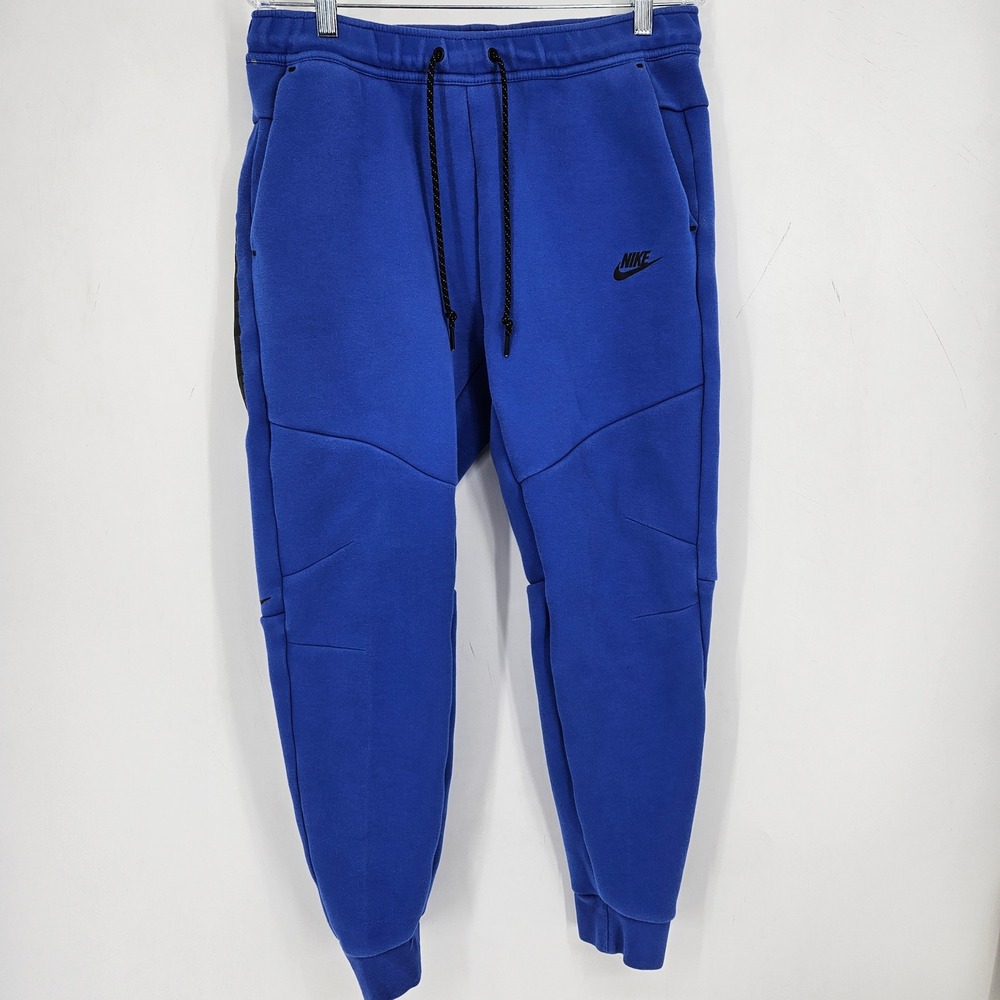 Nike Tech Jogger Mens Large Fleece Pants Blue Gym Workout Performance Sweatpants